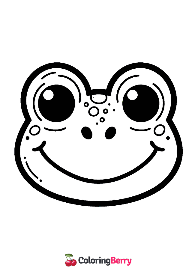 Frog Face Coloring Page