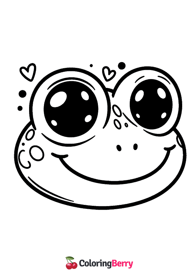 Frog Head Coloring Page