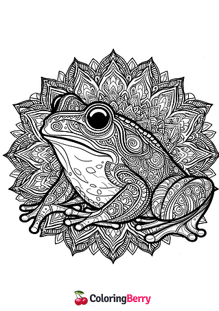 Frog Mandala Coloring Page