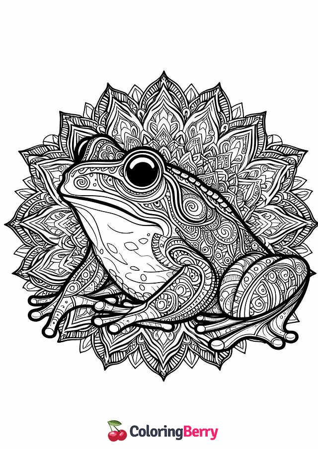 Frog Mandala Coloring Page