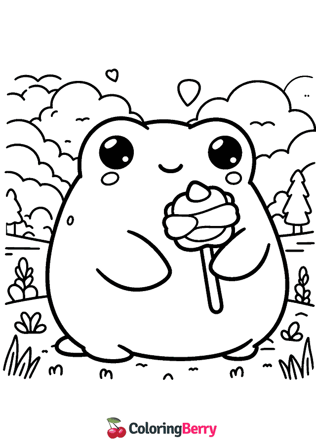 Frog Squishmallow Coloring Page