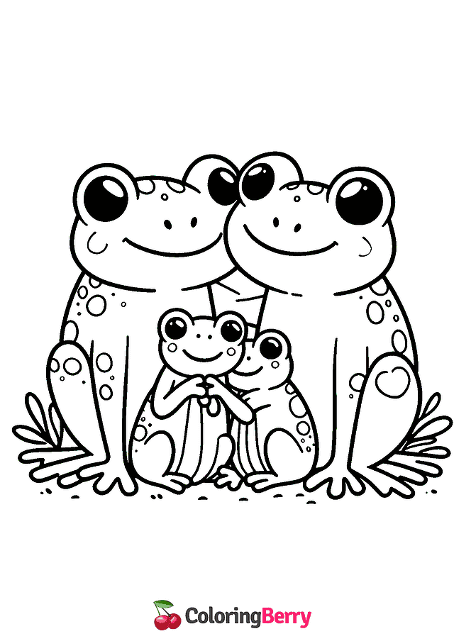 Frogs Coloring Page