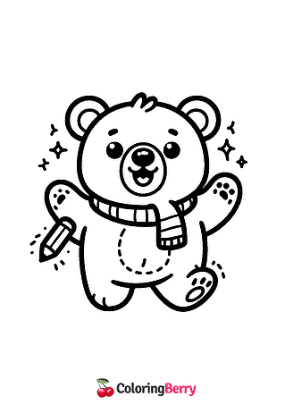 Funny Bear Coloring Page