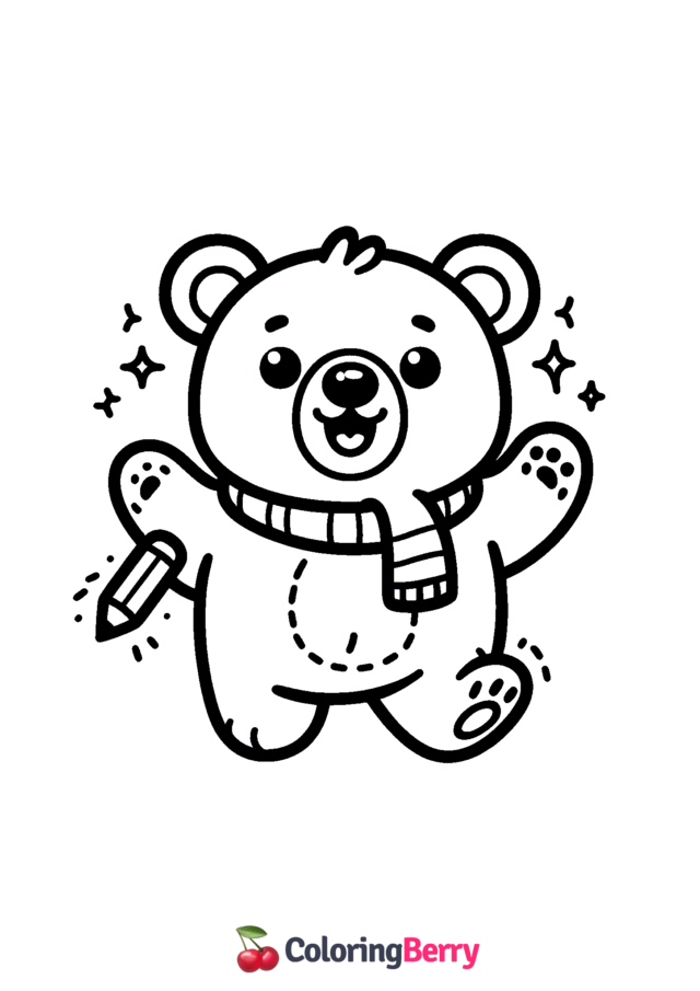 Funny Bear Coloring Page