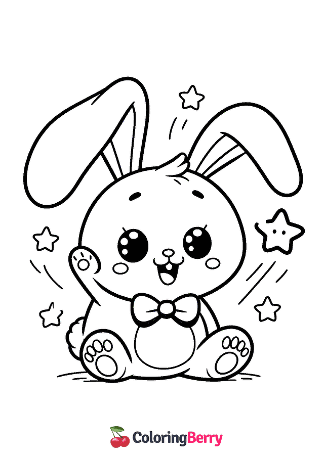 Funny Bunny Coloring Page