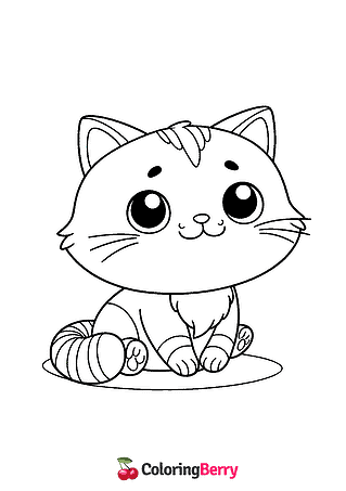 Funny Cat Coloring Page
