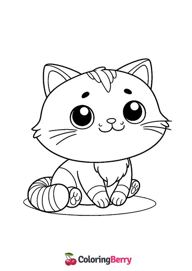 Funny Cat Coloring Page