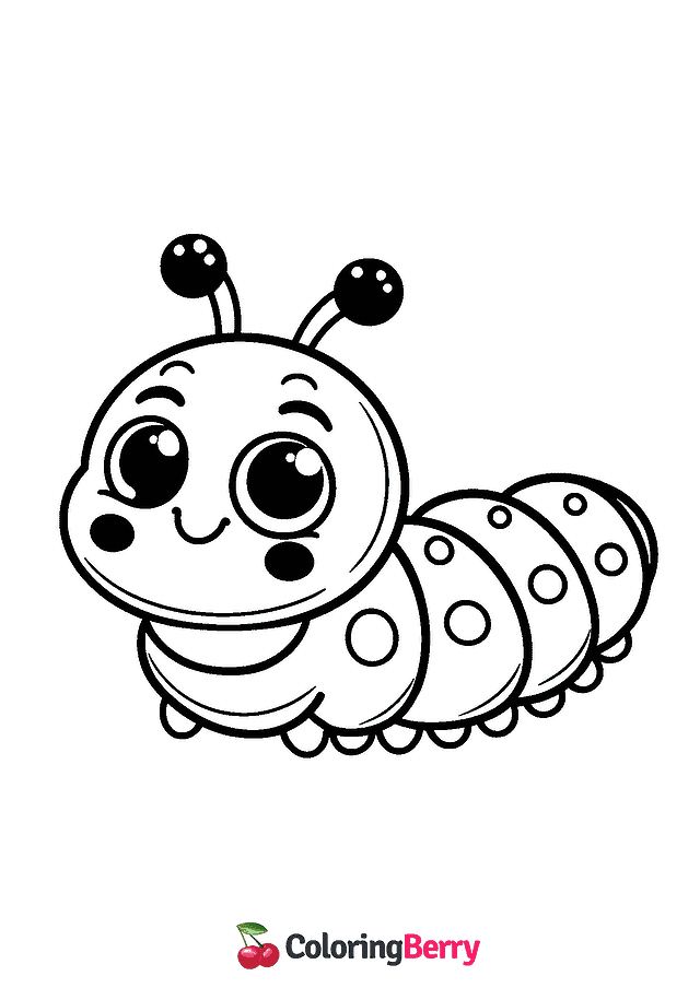 Funny Caterpillar Coloring Page