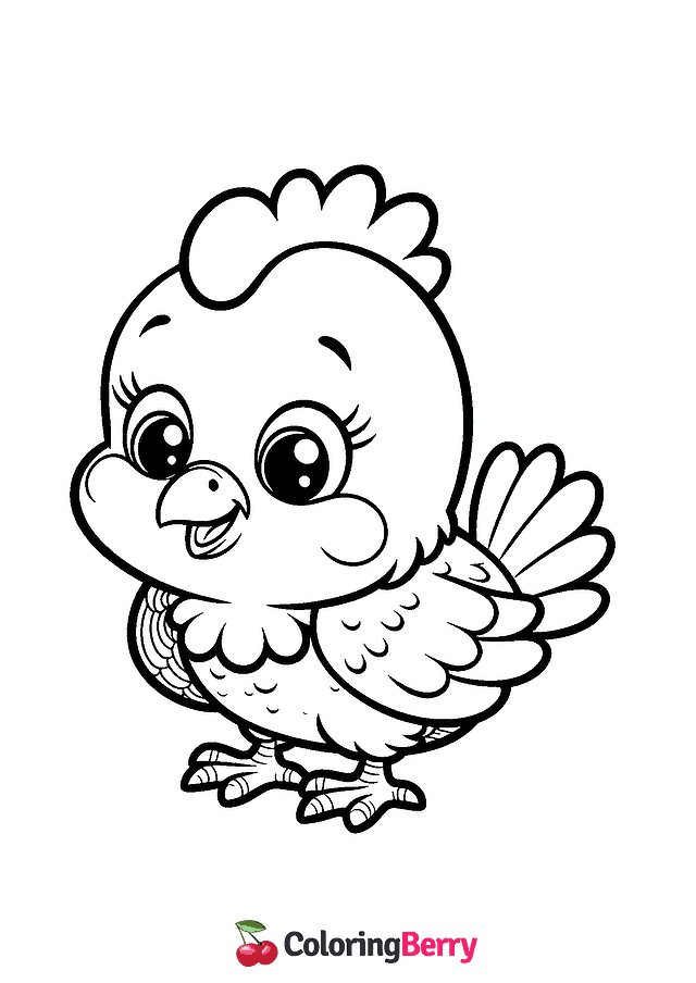 Funny Chicken Coloring Page