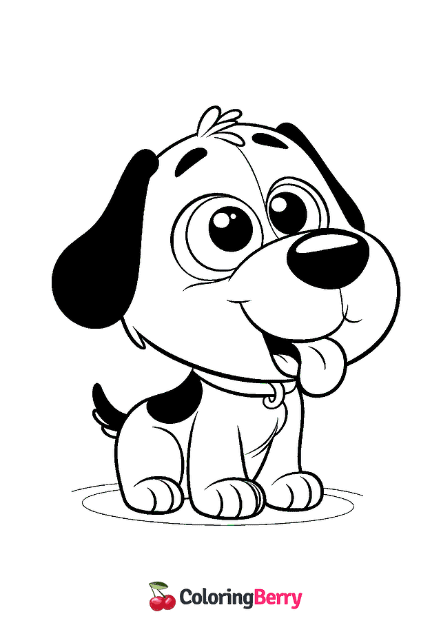 Funny Dog Coloring Page