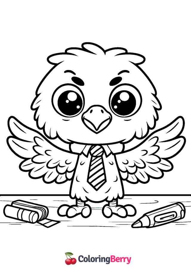 Funny Eagle Coloring Page