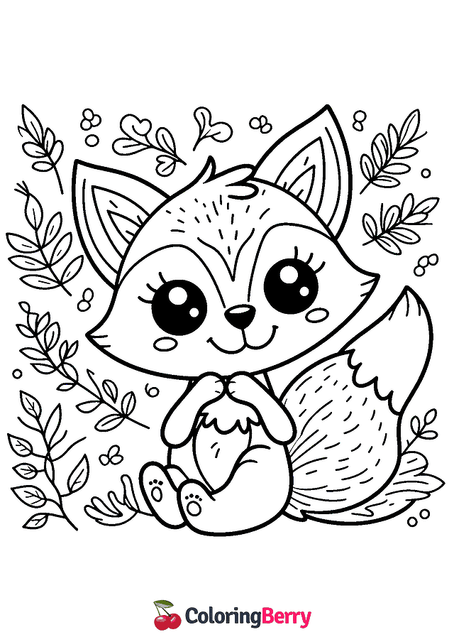 Funny Fox Coloring Page