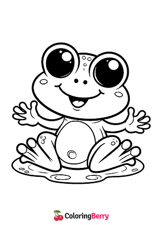 Funny Frog Coloring Page
