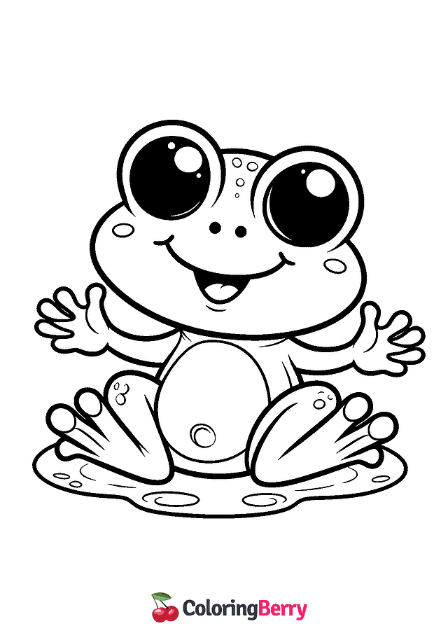 Funny Frog Coloring Page