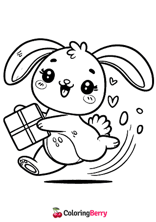 Funny Hare Coloring Page