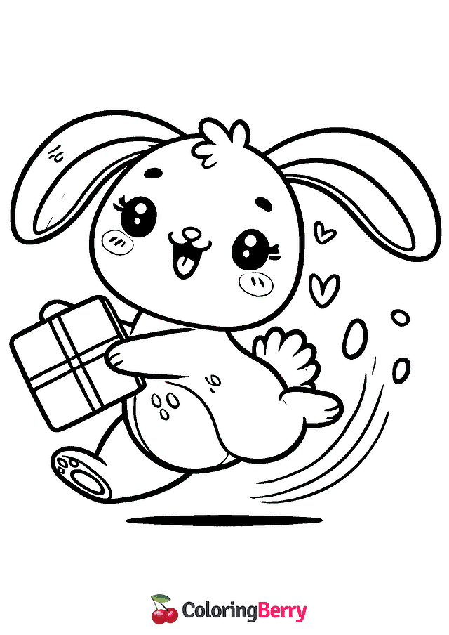 Funny Hare Coloring Page