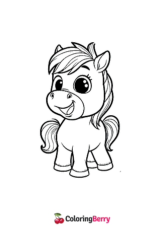 Funny Horse Coloring Page