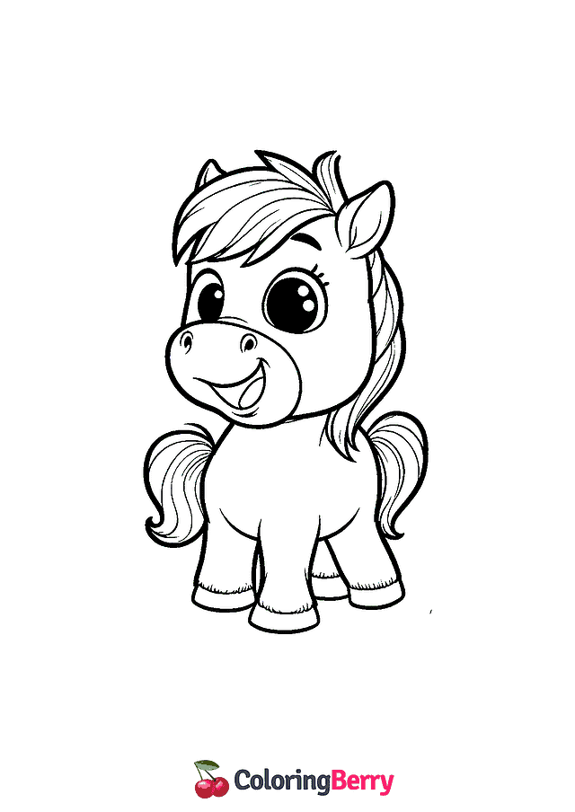 Funny Horse Coloring Page