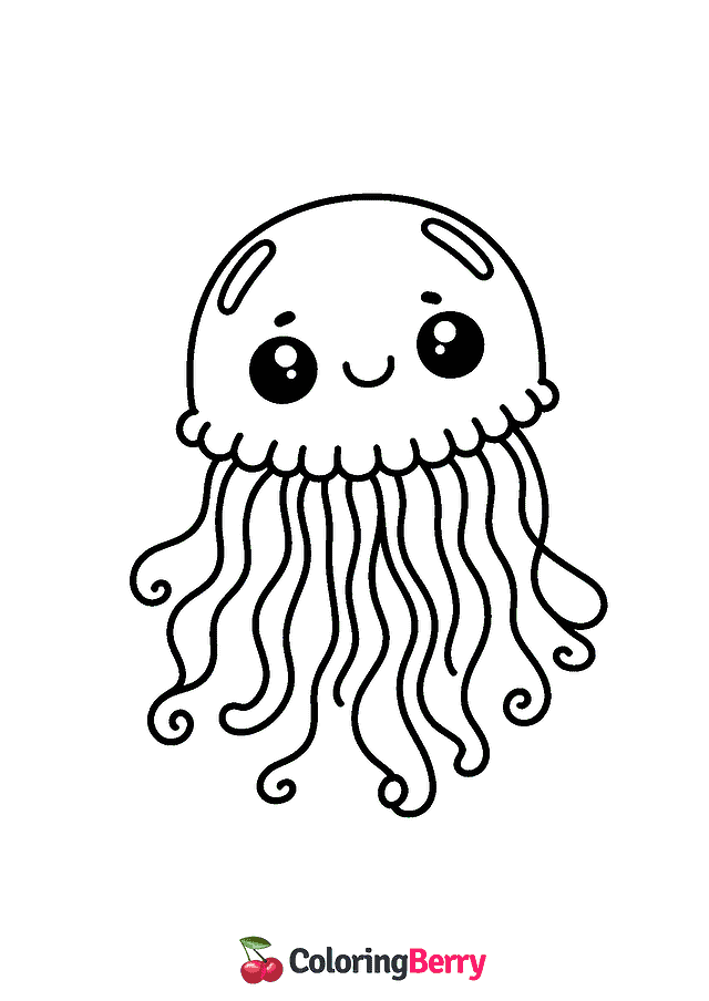 Funny Jellyfish Coloring Page