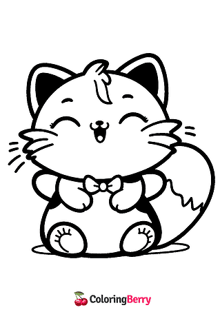Funny Kitty Coloring Page