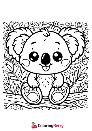 Funny Koala Coloring Page