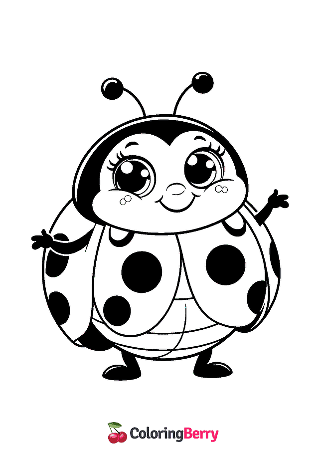 Funny Ladybug Coloring Page