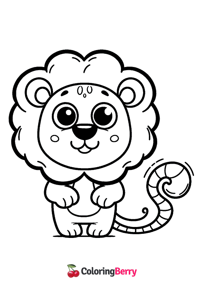 Funny Lion Coloring Page