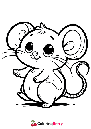 Funny Mouse Coloring Page
