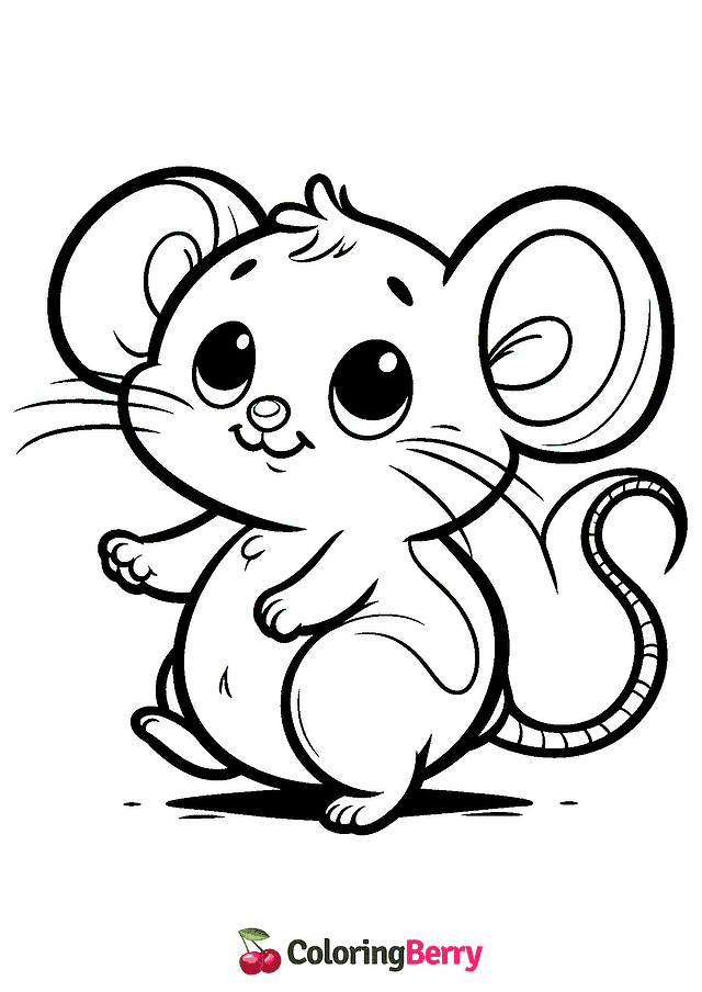 Funny Mouse Coloring Page