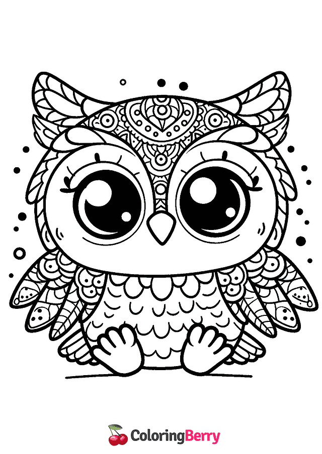 Funny Owl Coloring Page