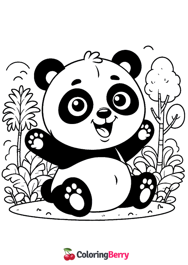 Funny Panda Coloring Page