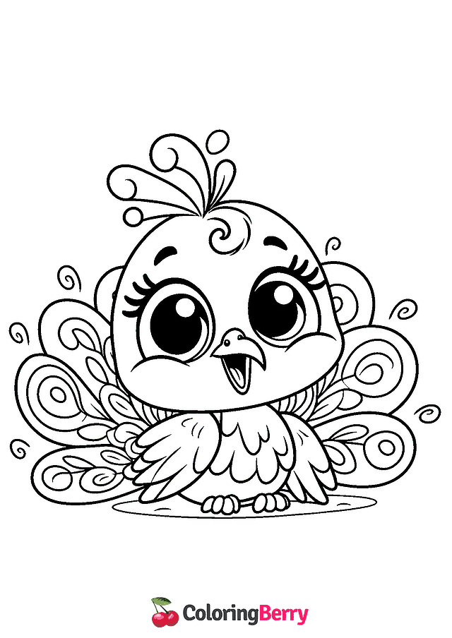 Funny Peacock Coloring Page