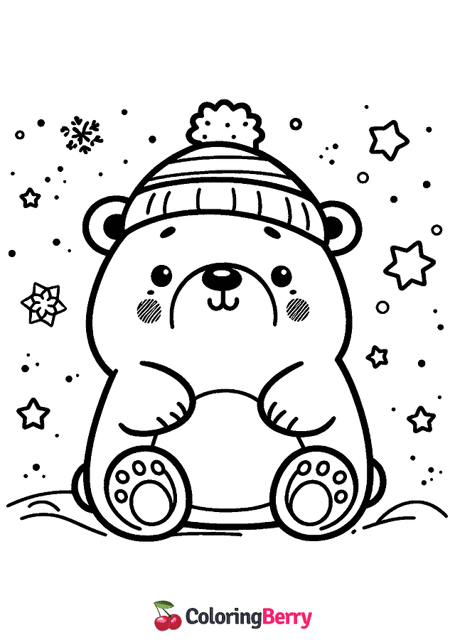 Funny Polar Bear Coloring Page