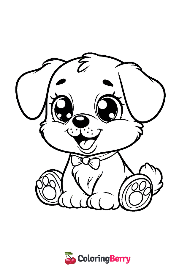 Funny Puppy Coloring Page