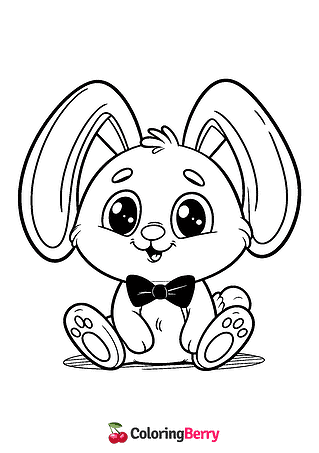Funny Rabbit Coloring Page
