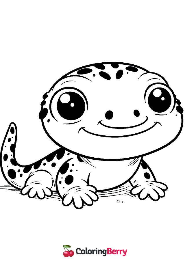 Funny Salamander Coloring Page