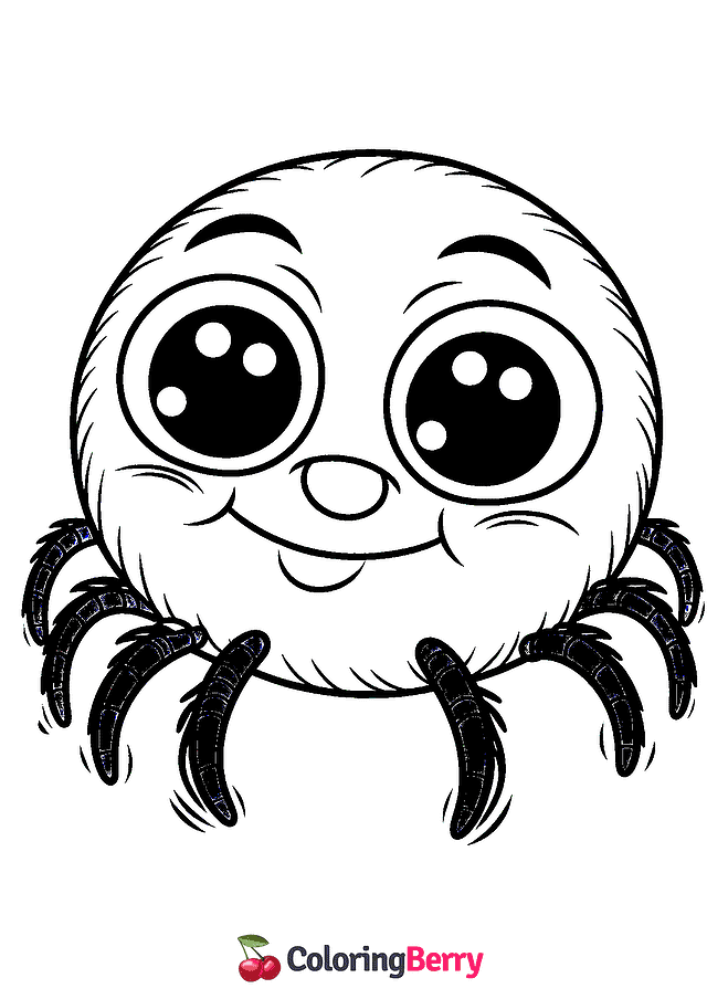 Funny Spider Coloring Page