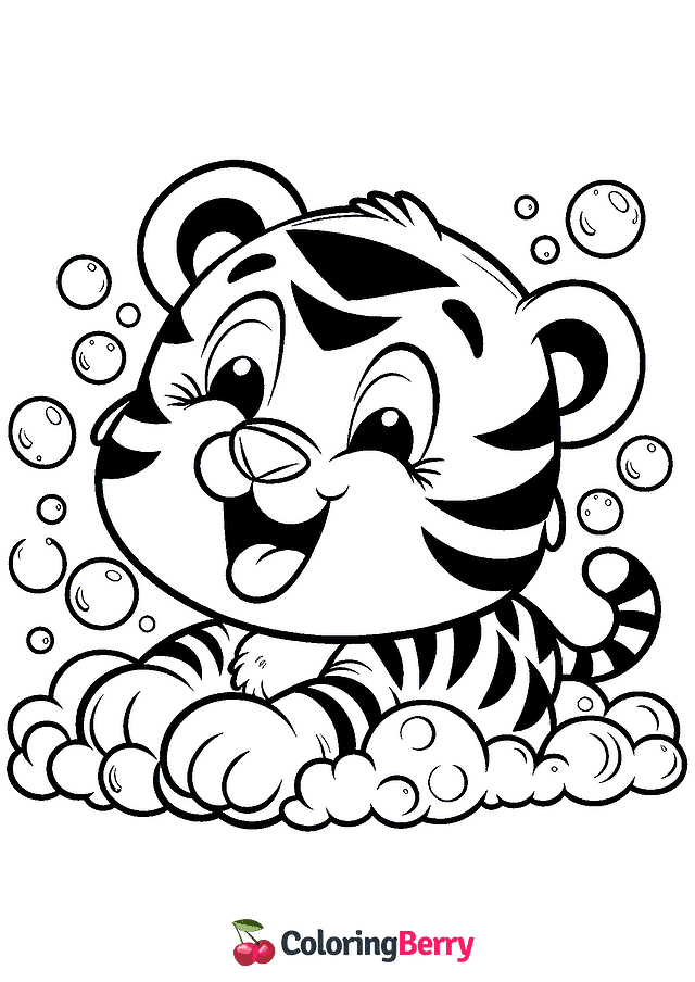 Funny Tiger Coloring Page