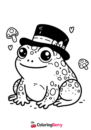 Funny Toad Coloring Page
