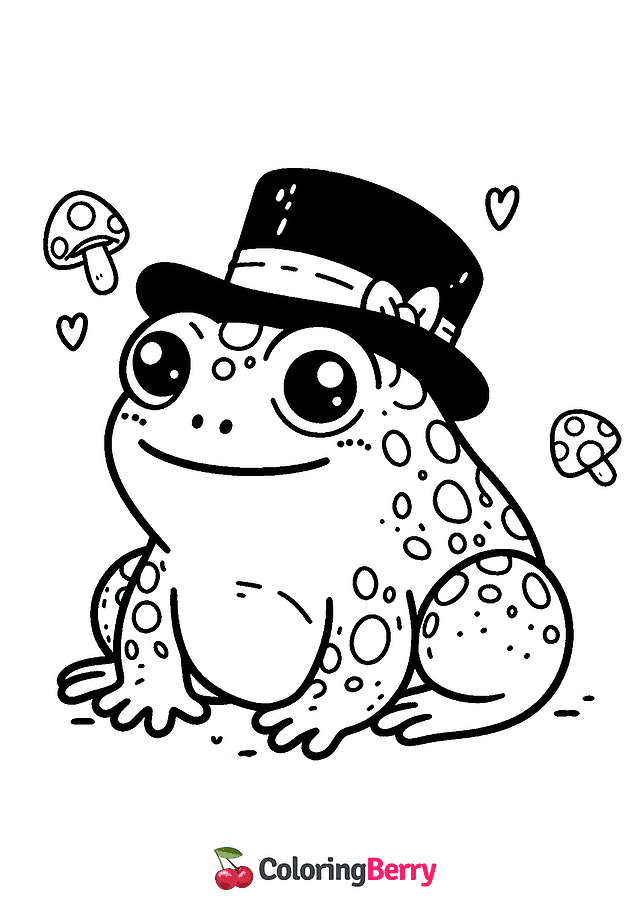 Funny Toad Coloring Page