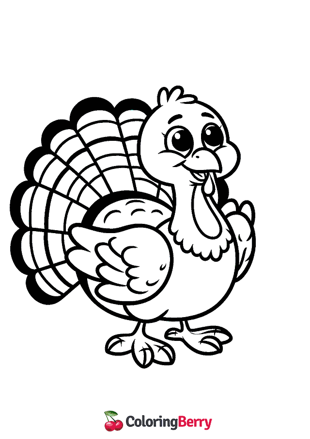 Funny Turkey Coloring Page