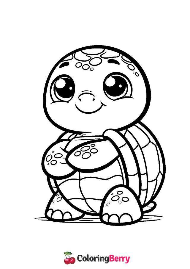 Funny Turtle Coloring Page