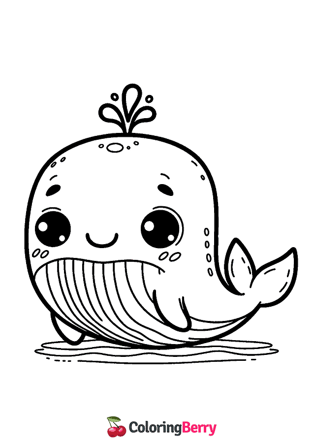 Funny Whale Coloring Page