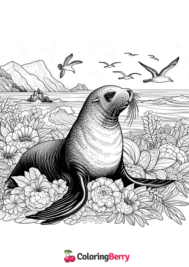 Galapagos Sea Lion Coloring Page