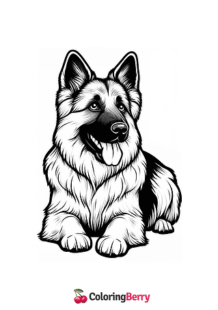 German Shepherd Coloring Page