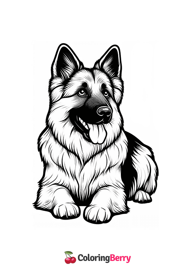 German Shepherd Coloring Page