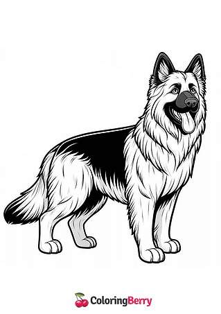 German Shepherd Dog Coloring Page