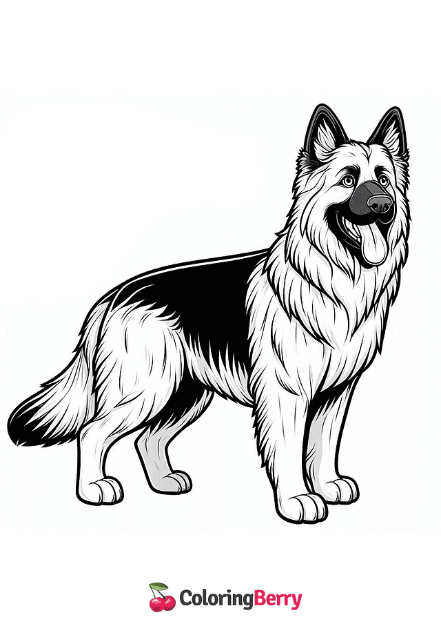 German Shepherd Dog Coloring Page