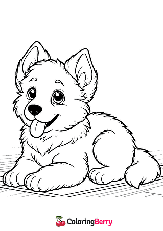 German Shepherd Puppy Coloring Page