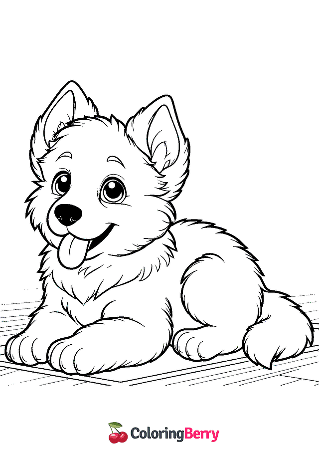 German Shepherd Puppy Coloring Page